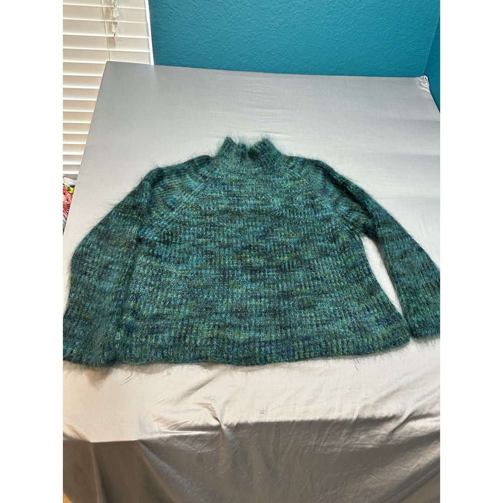 Belvedere Knitwear Florence Italy‎ Teal Kid Mohair Sweater M